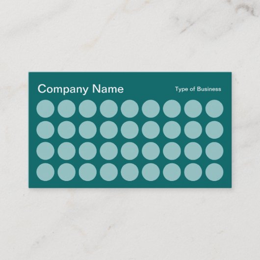 Spots - Blau grün auf Moss Green Visitenkarte (Vorderseite)