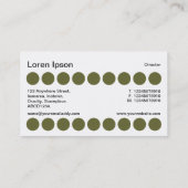 Spots - Deep Olive, Black and White Visitenkarte (Rückseite)