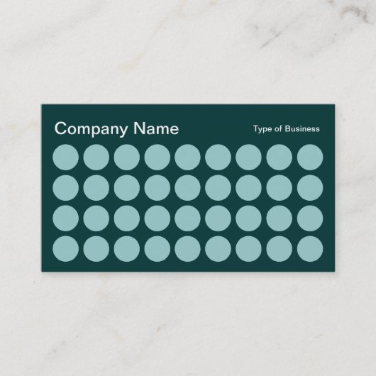 Spots - Lt Blue Green auf Dk Green Visitenkarte (Vorderseite)