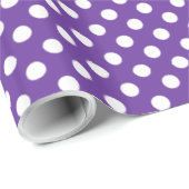 Spots Muster Lila Herz Geschenkpapier (Rolleneckpunkt)