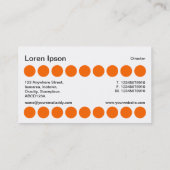 Spots - orange, schwarz und weiß visitenkarte (Rückseite)