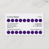 Spots - Tief Lila, schwarz und weiß Visitenkarte (Rückseite)