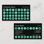 Spots - Türkis auf schwarz Visitenkarte (Vorne/Hinten)