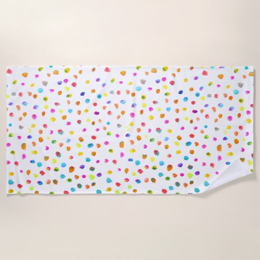 Spots und Punkte Polka Dot Aquarell Strand Stil Strandtuch (Vorderseite)