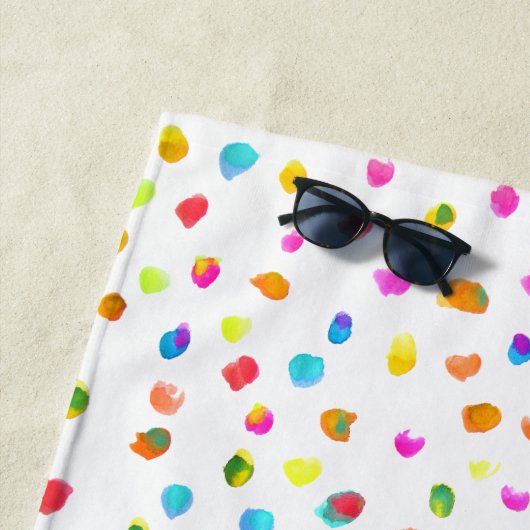 Spots und Punkte Polka Dot Aquarell Strand Stil Strandtuch (Beispiel)