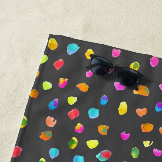 Spots und Punkte Polka Dot Aquarell Strand Stil Strandtuch (Beispiel)