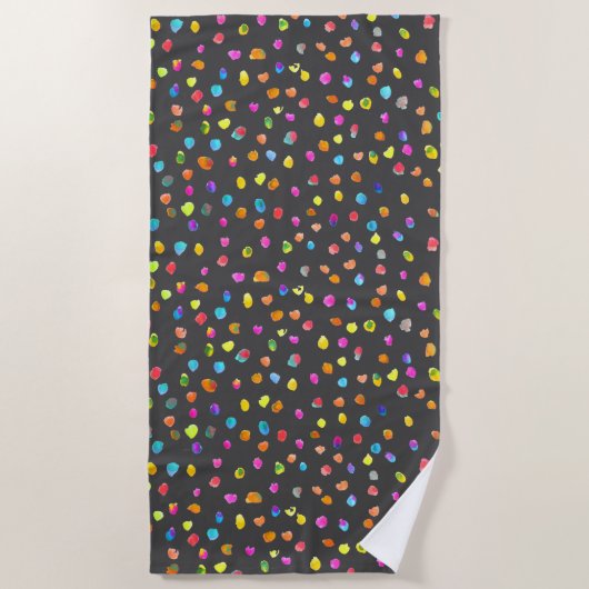 Spots und Punkte Polka Dot Aquarell Strand Stil Strandtuch (Vorderseite)