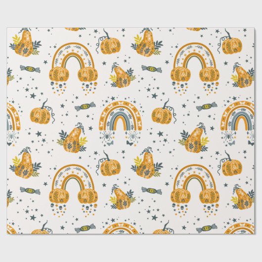 Spott Halloween-Symbole Geschenkpapier (Flach)