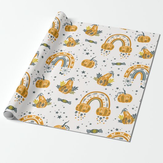 Spott Halloween-Symbole Geschenkpapier (Ungerollt)