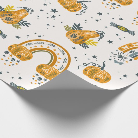 Spott Halloween-Symbole Geschenkpapier (Ecke)