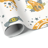 Spott Halloween-Symbole Geschenkpapier (Rolleneckpunkt)