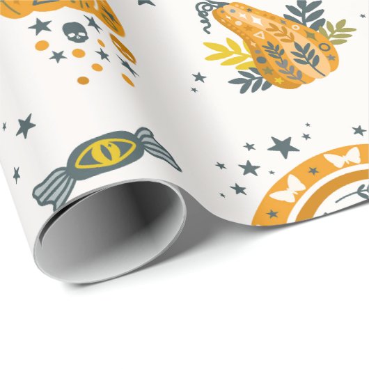 Spott Halloween-Symbole Geschenkpapier (Rolleneckpunkt)