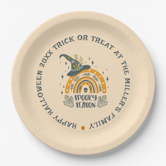 Spott Halloween-Symbole Pappteller (Vorderseite)