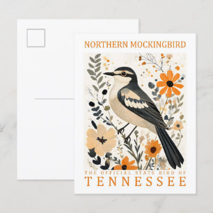 Spottdrossel Vogel von Tennessee Reise Postkarte