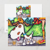 Spotte den Hund auf dem Weg Postkarte (Vorne/Hinten)