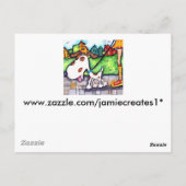 Spotte den Hund auf dem Weg Postkarte (Rückseite)