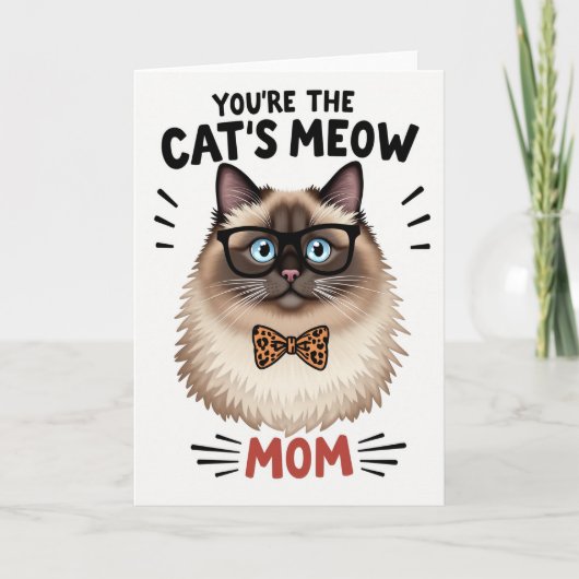 Spotted Bow Tie Mom Card Karte (Vorderseite)