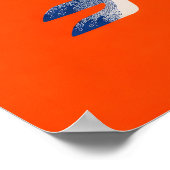 Spotted Dog Poster, Orange Hintergrund, Whimsical Poster (Ecke)