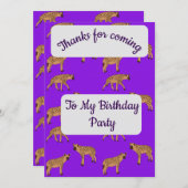 Spotted Hyenas Thank you Card Einladung (Vorne/Hinten)