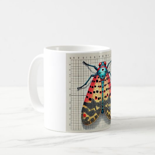 Spotted Lanternfly 300724IREF206 - Watercolor Kaffeetasse (Vorderseite Links)