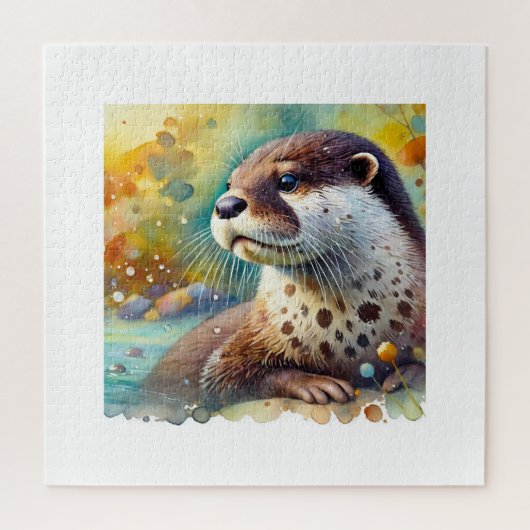 Spotted Neck Otter 230824AREF106 - Watercolor Puzzle (Vertikal)