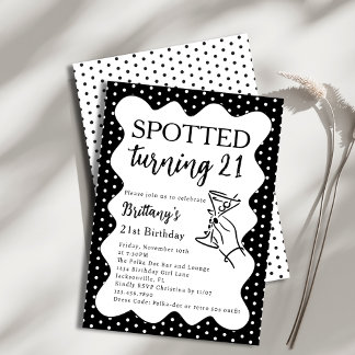 Spotted Turning 21 Polka Dot 21st Birthday Party Einladung