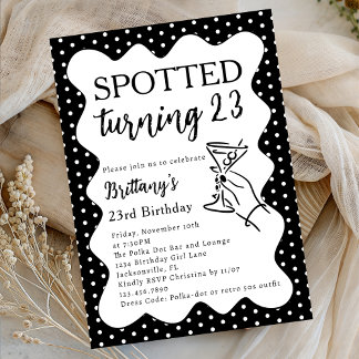 Spotted Turning 23 Polka Dot 23rd Birthday Party Einladung