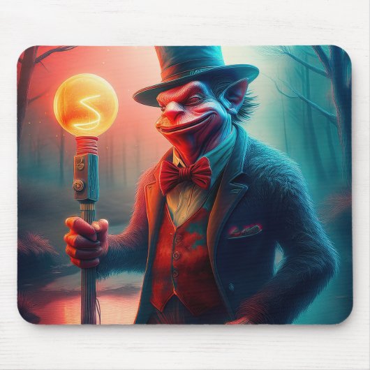 Spöttischer Troll schlendert durch verkohlten Wald Mousepad (Vorne)