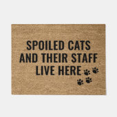 Spottkatzen und ihre Mitarbeiter leben hier Fußmatte (Vorderseite)