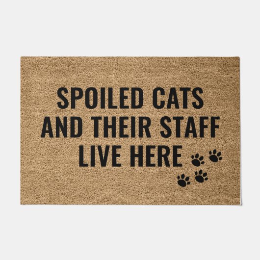 Spottkatzen und ihre Mitarbeiter leben hier Fußmatte (Vorderseite)