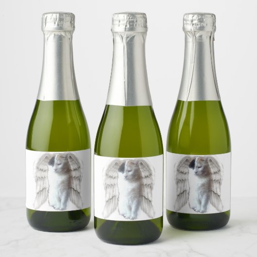 Spotty Angel 7x5cm Mini Sparkling Weinflaschen Lab Schaumweinetikett (Flaschen)