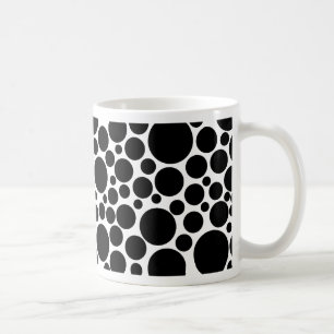 Spotty Black on White Kaffeetasse