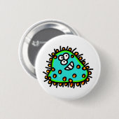 Spotty Cartoon-Mikrobe Button (Vorne & Hinten)