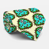 Spotty Cartoon-Mikrobe Krawatte (Gerollt)