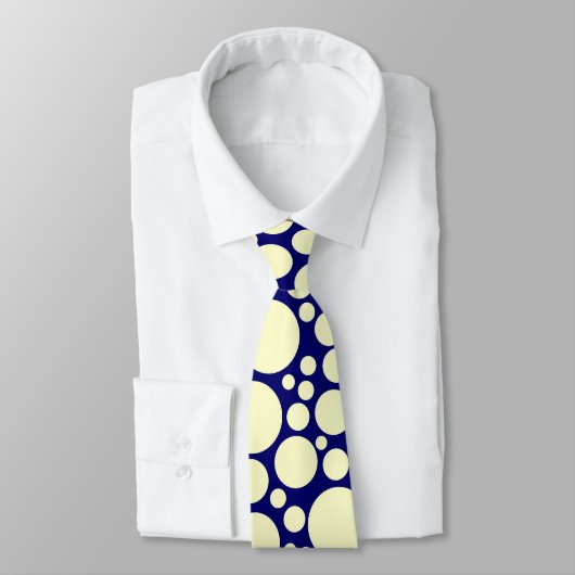 Spotty - Creme auf dunkelblau Krawatte (Gebunden)