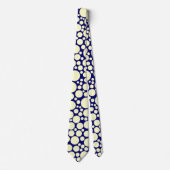 Spotty - Creme auf dunkelblau Krawatte (Vorderseite)