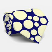 Spotty - Creme auf dunkelblau Krawatte (Gerollt)
