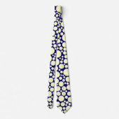 Spotty - Creme auf dunkelblau Krawatte (Rückseite)