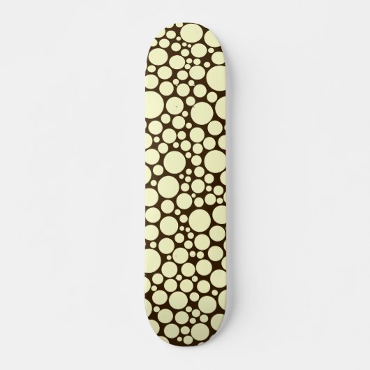 Spotty - Creme auf Dunkelbraun Skateboard (Vorne)