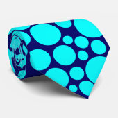 Spotty - Cyan on Dark Blue (000066) Krawatte (Gerollt)