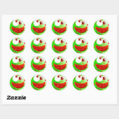 Spotty Green Smilie Runder Aufkleber (Blatt)