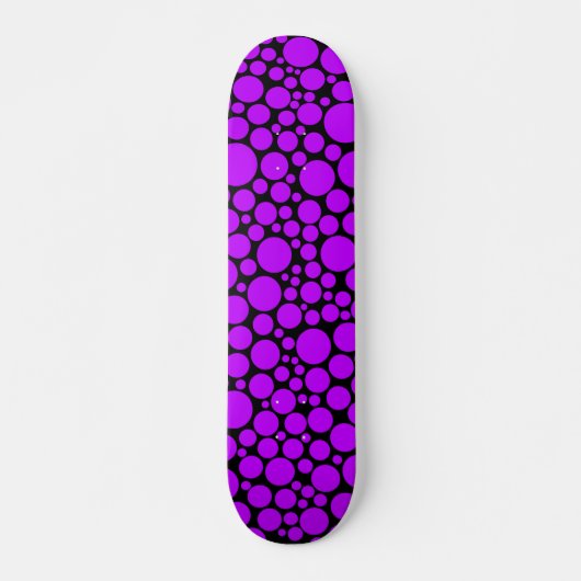 Spotty - Lila auf Black Skateboard (Vorne)