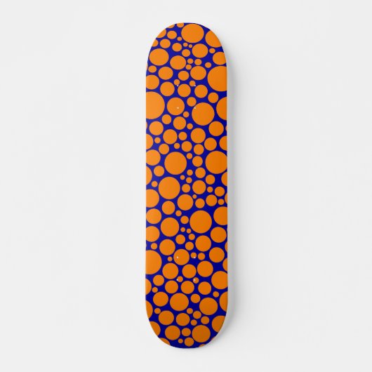 Spotty - Orange auf dunkelblau Skateboard (Vorne)