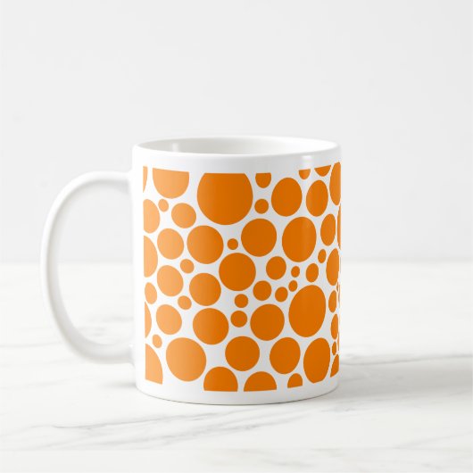 Spotty Orange auf Weiß Kaffeetasse (Links)