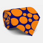 Spotty - Orange on Dark Blue (00066) Krawatte (Gerollt)