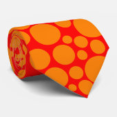 Spotty - Orange on Red Krawatte (Gerollt)