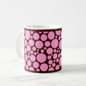 Spotty Pink auf Dunkelbraun Kaffeetasse (Vorderseite Links)