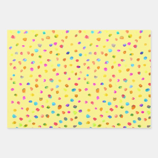 Spotty-Polka dotiert niedliche Aquarellfarben-Flec Geschenkpapier Set (Vorderseite 3)