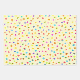 Spotty-Polka dotiert niedliche Aquarellfarben-Flec Geschenkpapier Set