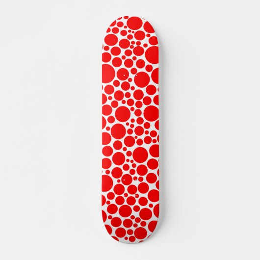Spotty - Red on White Skateboard (Vorne)